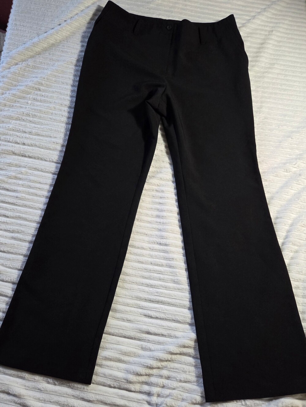 New York & Company Stretch Black Dress Pants Wide Leg Career Trousers Size 16 T